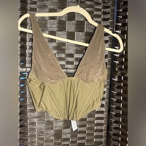 Stylish Olive Green Corset Top